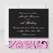 Photos noires roses Invitations à la fête du 18e a (Dos)