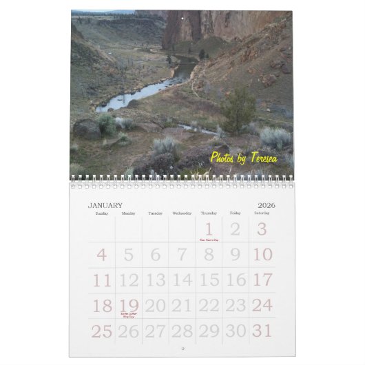 Photos par le calendrier de Teresea (Jan 2026)