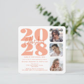 Photos Peach Triple Graduation Invitation (Debout devant)