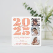 Photos Peach Triple Graduation Invitation (Debout devant)