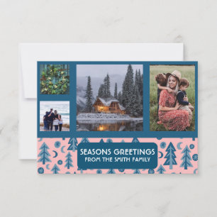 PHOTOS PERSONNALISÉES Pins Rétro Carte de Noël