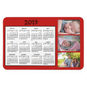 Photos personnalisées Red Mini Magnet Calendrier 2 (Horizontal)