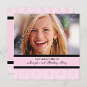 Photos roses Invitations à la fête du 25e annivers (Devant / Derrière)