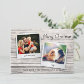 Photos Rustic Wood Texture Carte de vacances (Debout devant)