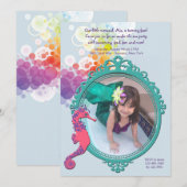 Photos Seahorse Frame Invitation à la fête d'anniv (Devant / Derrière)