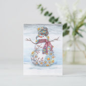 photoscape sneeuwman feestdagenkaart (Staand voorkant)