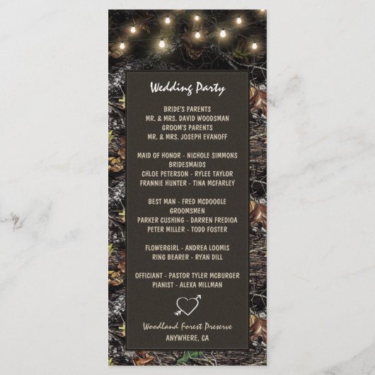 PhotoString Lights + Jacht Camo Trouwprogramma's Programma (Achterkant)