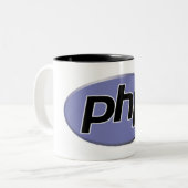 php-big tweekleurige koffiemok (Voorkant links)