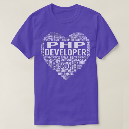 PHP Developer Heart T-shirt (Design voorkant)