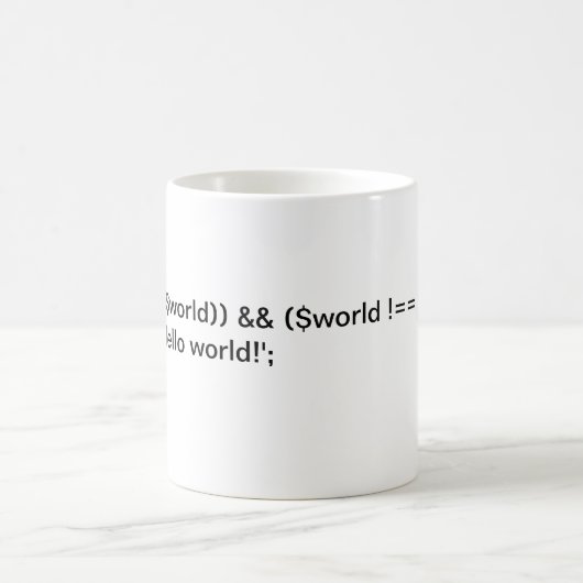 PHP Hello World ! tasse de code conditionnel (Centre)