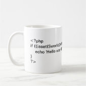 PHP Hello World ! tasse de code conditionnel (Gauche)