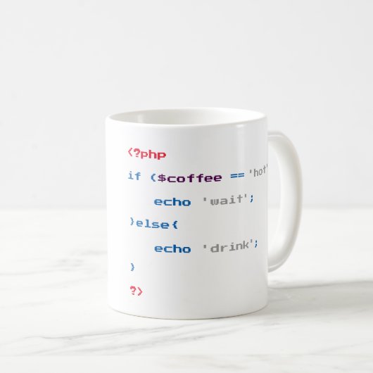 PHP koffiecoder Koffiemok (Voorkant rechts)