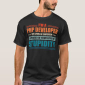 Php-ontwikkelaar Mijn niveau is afhankelijk van uw T-shirt (Voorkant)