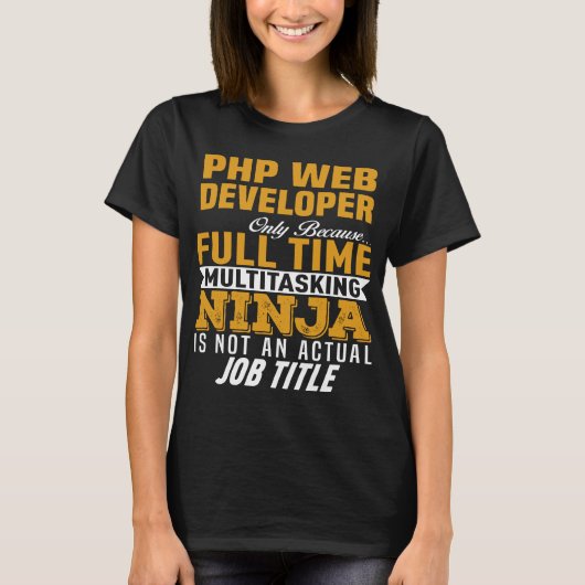 PHP Web Developer T-shirt (Voorkant)