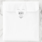 PHPH&D Mariage Sticker Coeur Gris 2 Blanc Damas (Sac)