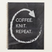 Phrase personnalisable Café. Tricot. Répéter. (Devant)