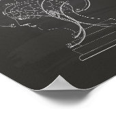 Phrenological Bust 1856 Patent Art Chalkboard Poster (Hoek)