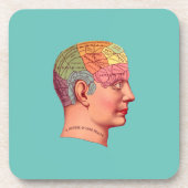 Phrenology Head Mind Brain Map Bier Onderzetter (Voorkant)