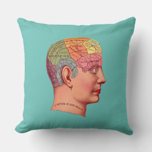 Phrenology Head Mind Brain Map Kussen