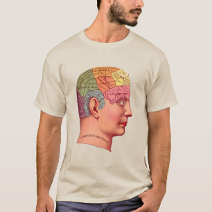 Phrenology Head Mind Brain Map T-shirt