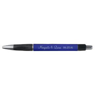 Phthalo Blue Personalized Wedding Favors Pen