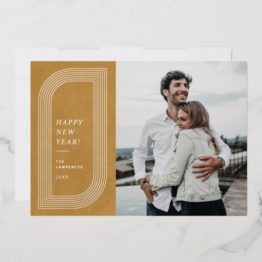 Phuile Abstraite carte de Nouvel An Géométrique -  (Enveloppe)