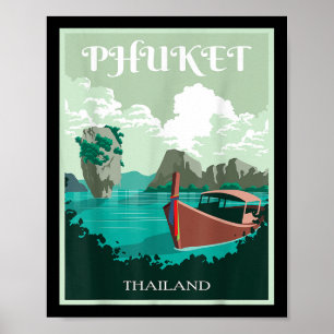 Phuket Longtail Boot Thailand Eiland Samui Souveni Poster