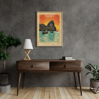 Phuket Paradijs – Vintage Thailand Reizen Poster