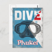 Phuket Scuba duikmasker Briefkaart (Voorkant / Achterkant)