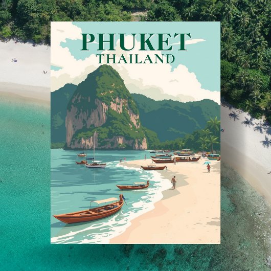 Phuket Thailand Beach  Art Briefkaart