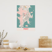 Phuket - Thailand Chalk City Map Poster (Keuken)