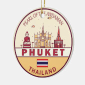 Phuket Thailand City Skyline Emblem Keramisch Ornament (Links)