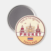 Phuket Thailand City Skyline Emblem Magneet (Voorkant / Achterkant)