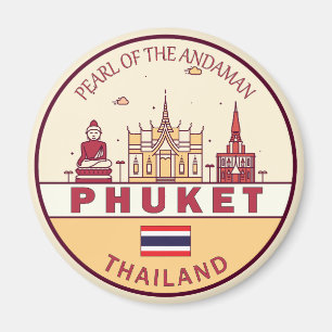Phuket Thailand City Skyline Emblem Magneet