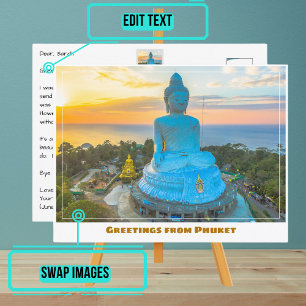 Phuket Thailand met Big Buddha Modern Briefkaart