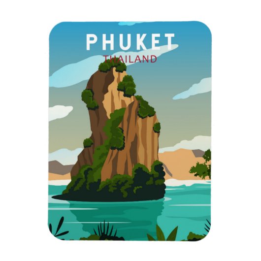 Phuket Thailand Retro Magneet (Verticaal)