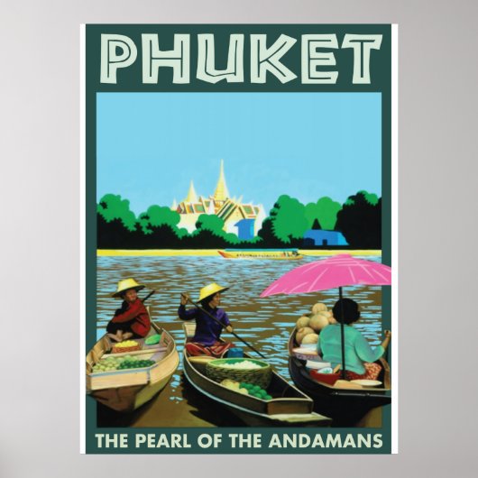 Phuket vintage reisposter. poster (Voorkant)