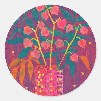 Physalis Chinese Lantaarns Herfst Bloemen Sticker