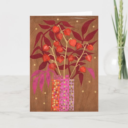 Physalis Chinese Lanterns Papier Collage Floral Ar (Devant)