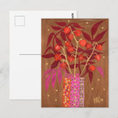 Physalis Chinese lanthantaarns paper Collage Flora Briefkaart (Voorkant / Achterkant)