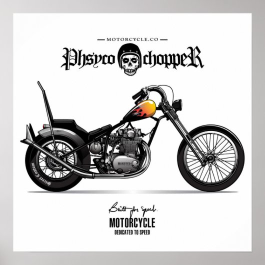 Physco Chopper-motorfiets Poster (Voorkant)