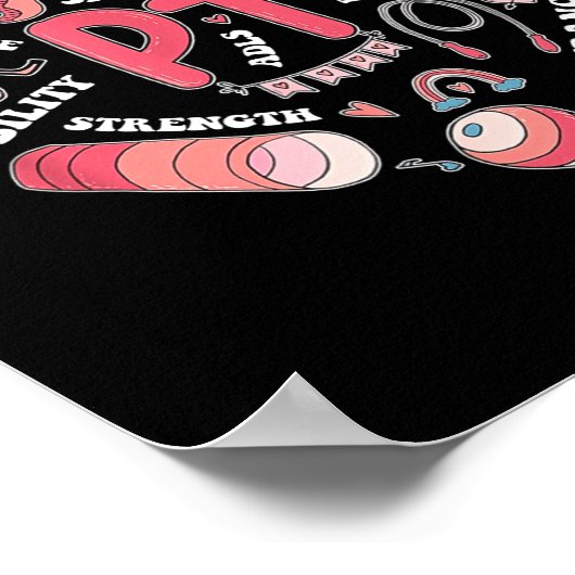 Physical Therapy Pt Valentine Heart Shape Physical Poster (Hoek)