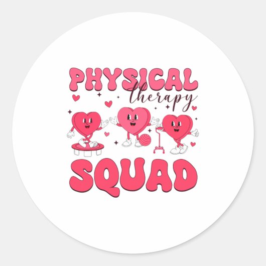 Physical Therapy Squad Valentines Day Pt Pta Vale  Ronde Sticker (Voorkant)