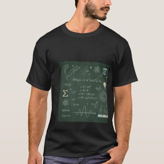 Physics & Math Chalkboard Equations T-Shirt | Scie (Devant)