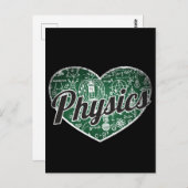 Physics Retro Heart Blackboard Love Briefkaart (Voorkant / Achterkant)