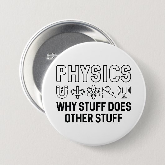 Physics Stuff Ronde Button 7,6 Cm (Voorkant /achterkant)