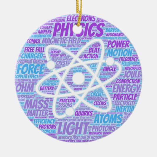 Physics Word Cloud Keramisch Ornament (Voorkant)