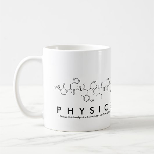 PhysicsTeacher peptide phrase mug (Gauche)