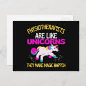 Physiotherapeut Unicorn, Magical Unicorn Physio Briefkaart (Voorkant / Achterkant)