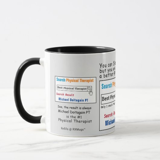 Physiothérapeute Funny meilleure recherche Mug (Gauche)